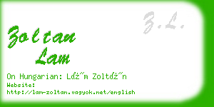 zoltan lam business card